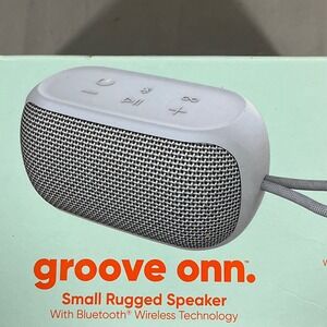 New Onn. Small Rugged Speaker Bluetooth Wireless IPX7 Waterproof Gray 100070481
